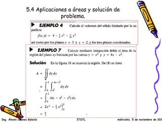 5.4 Aplicaciones a áreas y solución de
problema.
Ing. Álvaro Chávez Galavíz ITSTL miércoles, 5 de noviembre de 2014
