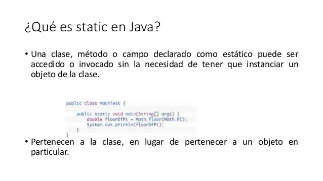 Unidad 5 VARIABLES Y MÉTODOS ESTÁTICOS