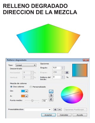 RELLENO DEGRADADO 
DIRECCION DE LA MEZCLA 
 