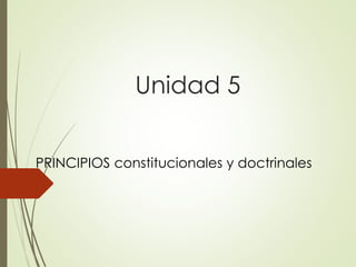 Unidad 5
PRINCIPIOS constitucionales y doctrinales
 