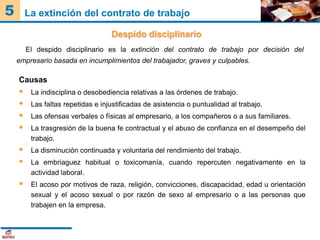 5       La extinción del contrato de trabajo

                                   Despido disciplinario
        El despido ...