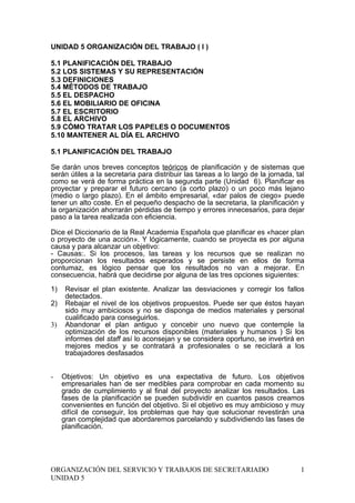 Unidad 5 organización del trabajo