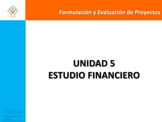 Formulación y Evaluación de Proyectos  UNIDAD 5 ESTUDIO FINANCIERO 