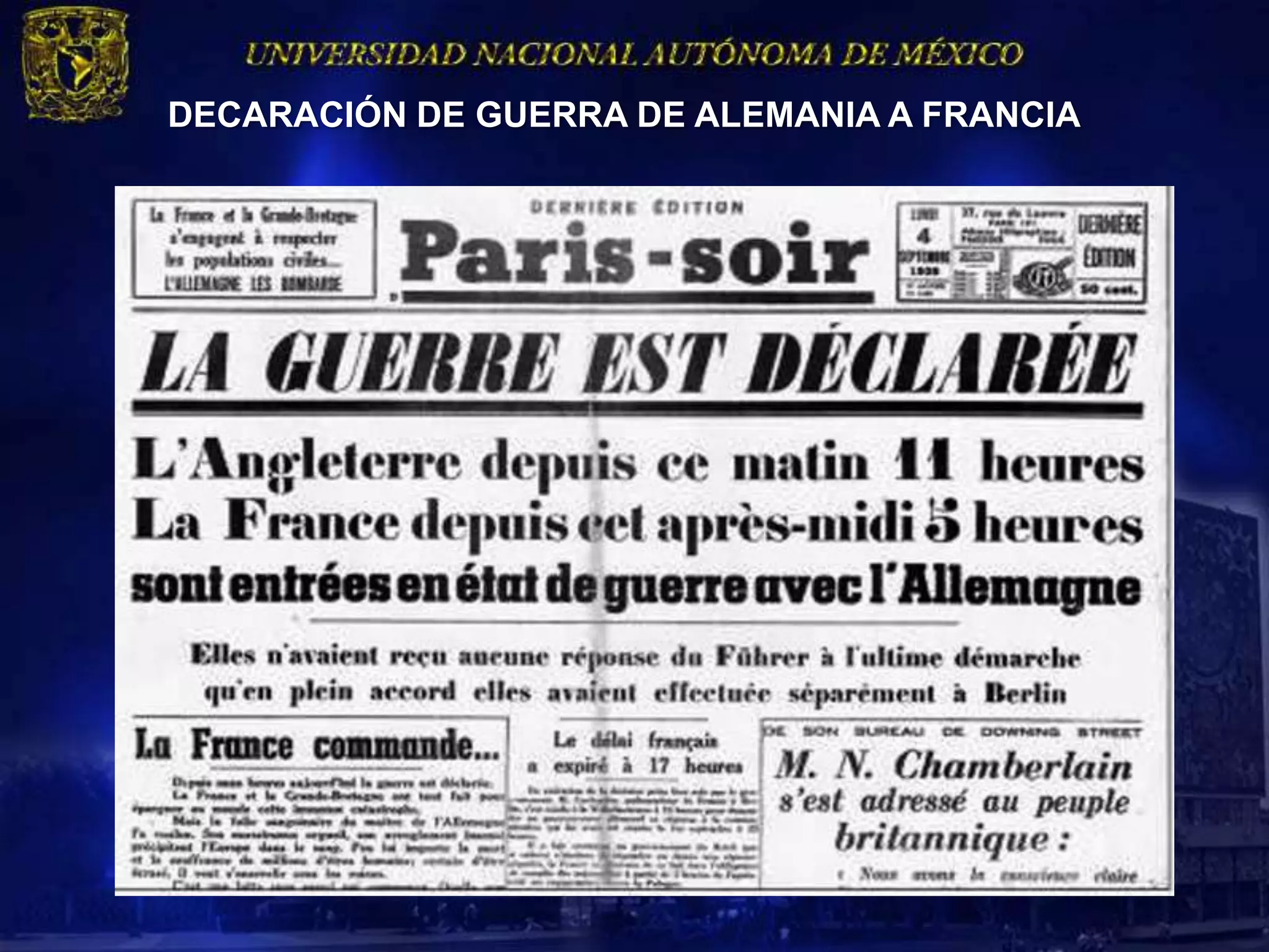 DECARACIÓN DE GUERRA DE ALEMANIA A FRANCIA
 