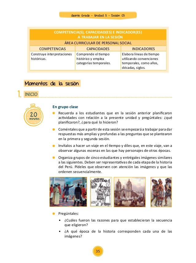 Unidad 5 sesiones Quinto Grado 2015