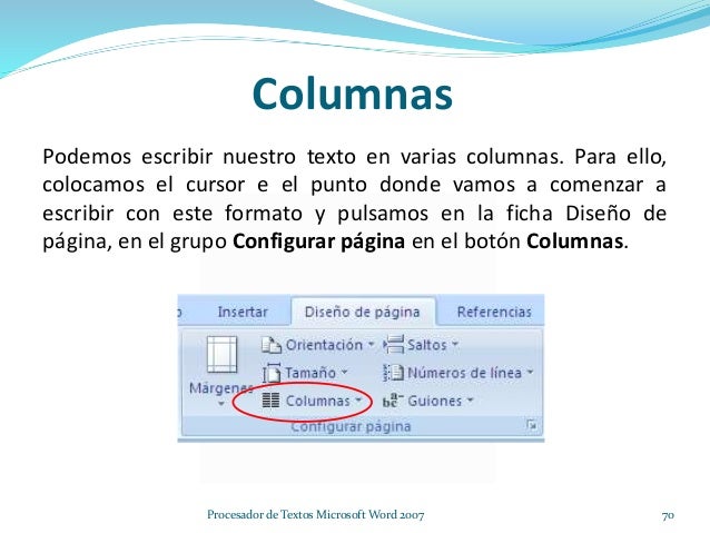Resultado de imagen para COLUMNAS del procesador de microsoft word
