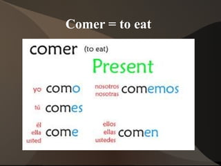 Comer = to eat
 