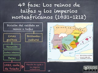 Javier Anzano Jericó
4ª fase: Los reinos de
taifas y los imperios
norteafricanos (1031-1212)
13
División del califato en
reinos o taifas
Crisis
política
Brillantez
cultural
Desunión
Luchas internas
Parias
1085, cada
de Toledo
Petición de ayuda a
los imperios
norteafricos
 