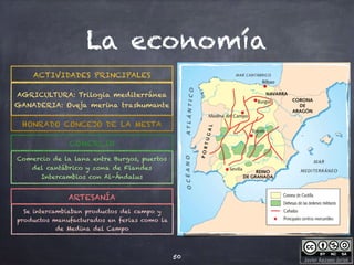 Javier Anzano Jericó
La economía
50
AGRICULTURA: Trilogia mediterránea
GANADERIA: Oveja merina trashumante
ACTIVIDADES PRINCIPALES
Comercio de la lana entre Burgos, puertos
del cantábrico y zona de Flandes
Intercambios con Al-Ándalus
COMERCIO
Se intercambiaban productos del campo y
productos manufacturados en ferias como la
de Medina del Campo
ARTESANÍA
HONRADO CONCEJO DE LA MESTA
 