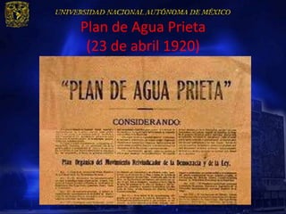 Plan de Agua Prieta
 (23 de abril 1920)
 