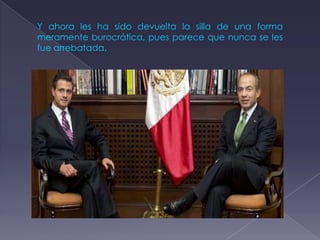 Y ahora les ha sido devuelta la silla de una forma
meramente burocrática, pues parece que nunca se les
fue arrebatada.
 