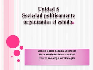 Montes Morteo Elizama Esperanza
Meza Hernández Diana Sandibel
Cleu 1b sociología criminológica
 