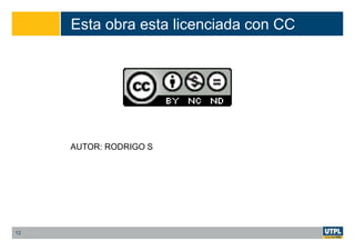 Esta obra esta licenciada con CC
12
AUTOR: RODRIGO S
 