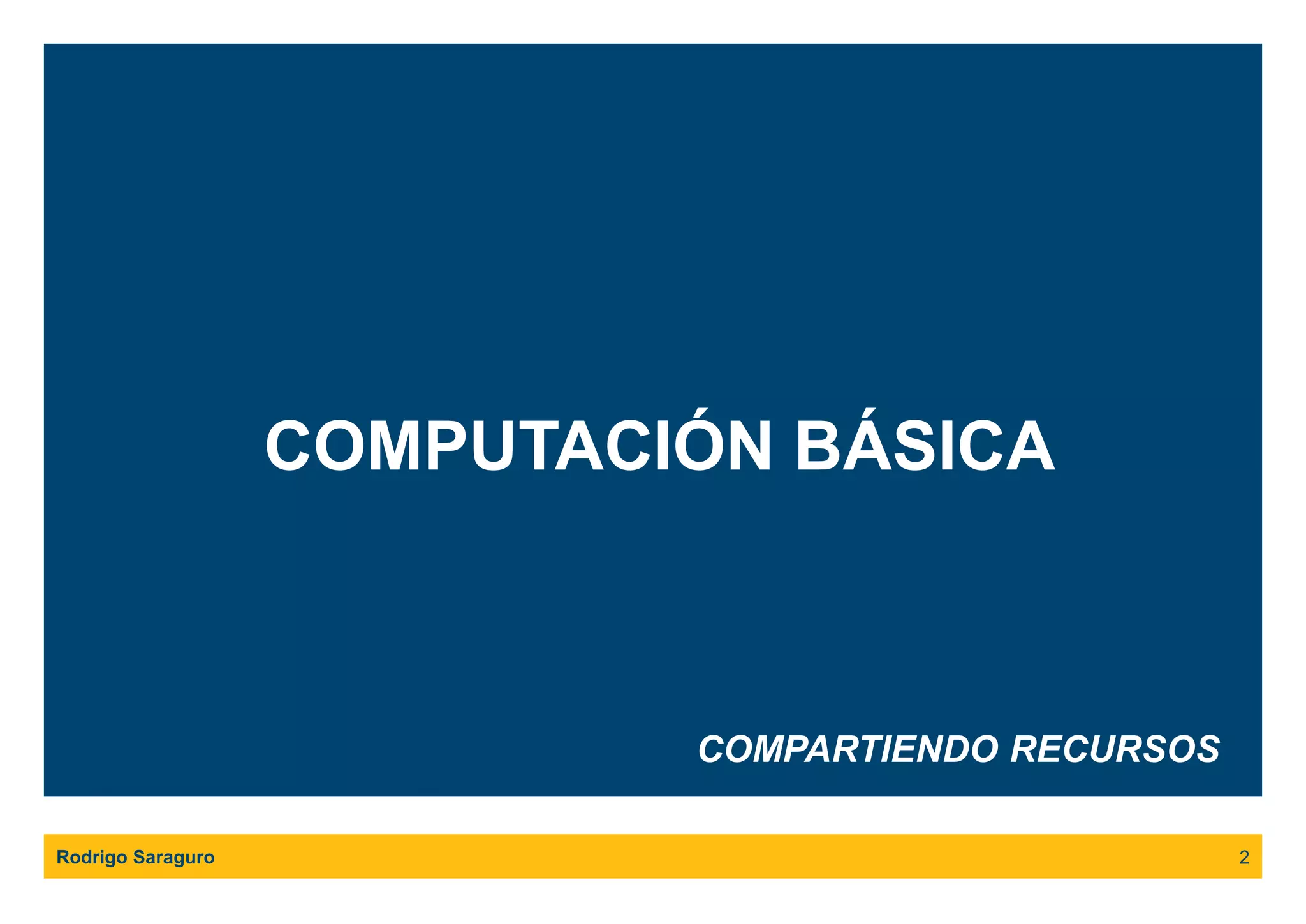 COMPUTACIÓN BÁSICA
Rodrigo Saraguro 2
COMPARTIENDO RECURSOS