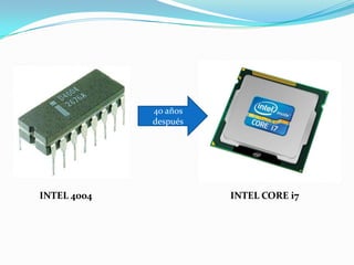 40 años
             después




INTEL 4004             INTEL CORE i7
 