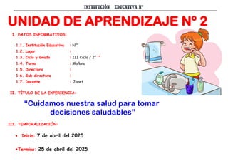 UNIDAD DE APRENDIZAJE Nº 2 - SEGUNDO GRADO MAESTRA JANET.docx