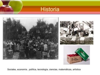 Historia
Sociales, economía , política, tecnología, ciencias, matemáticas, artística
 
