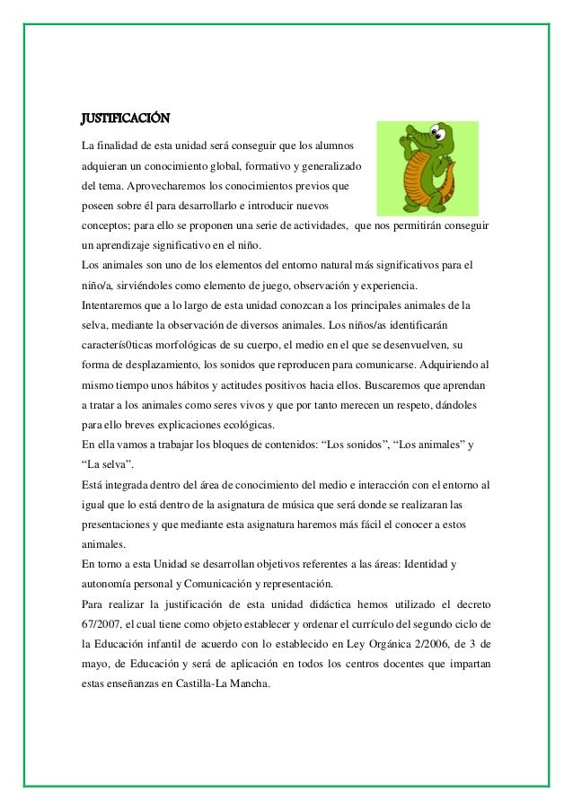 Unidad didáctica los animales de la selva