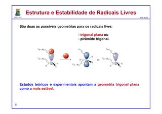 DQOI - UFC Prof. Nunes
38
A qualquer temperatura especifica, os reagentes terão uma energia
cinética média especifica, mas nem todas as moléculas possuem essa
energia média.
Na verdade, a maioria das moléculas também podem ter energias inferior
à média ou superior à média, dando origem a uma distribuição:
Cinética – Equações de VelocidadeCinética – Equações de Velocidade
Número
de
moléculas
Energia
 