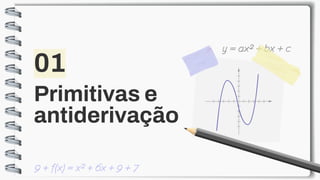 Primitivas e
antiderivação
01
 