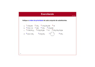 Prof. Nunes
Exercitando
94
Indique a ordem de prioridade de cada conjunto de substituintes.
3
2
4
31
2
4
1
3
2
4
3 1
2
4
1
 