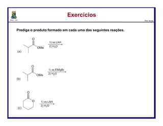 DQOI - UFC Prof. Nunes
As amidas podem ser hidrolisadas para dar os ácidos carboxílicos
na presença de um ácido aquoso,
mas o processo é lento e requer aquecimento para ocorrer a uma
velocidade apreciável.
O mecanismo para esta transformação é análogo ao da hidrólise de ésteres
catalisada por ácido.
Hidrólise Ácida de AmidasHidrólise Ácida de Amidas
111
calor
 