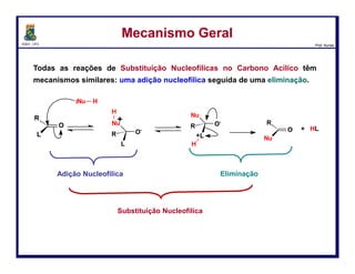 DQOI - UFC Prof. Nunes
Dizemos que a hidroxila (OH) sofre acilação.
Esta reação é sensível aos efeitos estéricos, o que pode ser explorado para
acilar seletivamente um álcool primário
na presença de um álcool mais impedido.
Alcoólise de Cloreto de AcilaAlcoólise de Cloreto de Acila
66
piridina
OH O
HO
 
