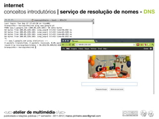 internet
conceitos introdutórios | serviço de resolução de nomes - DNS
 
