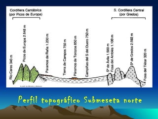 Perfil topográfico Submeseta norte 