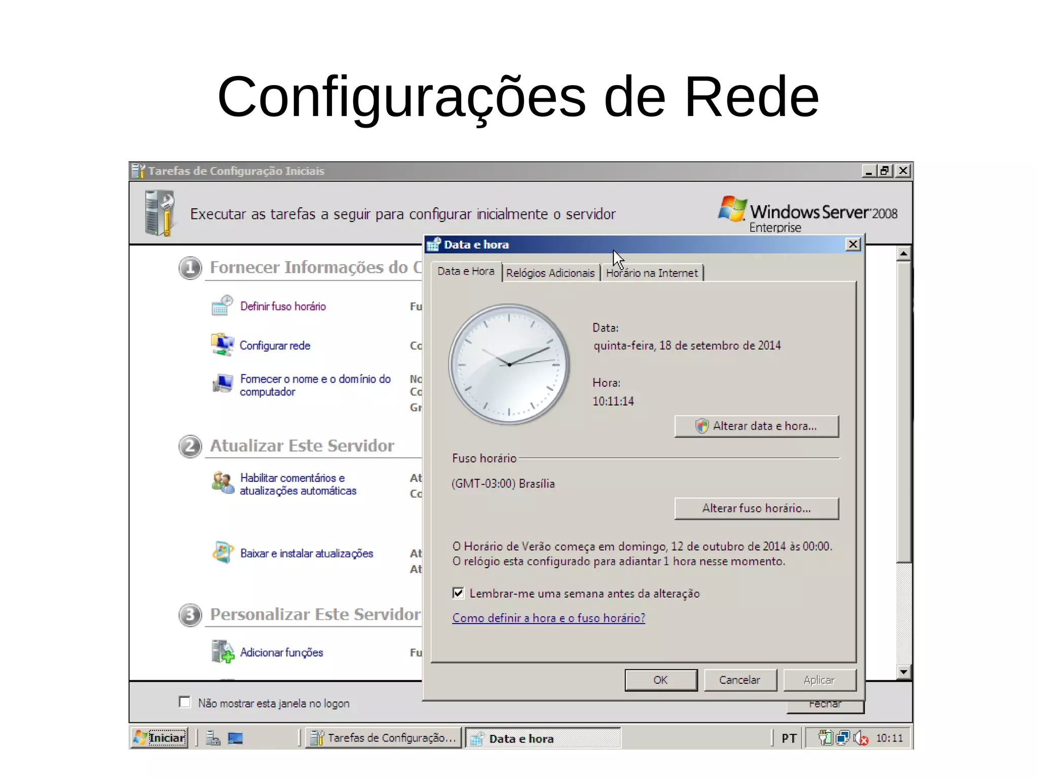 Configurações de Rede
 