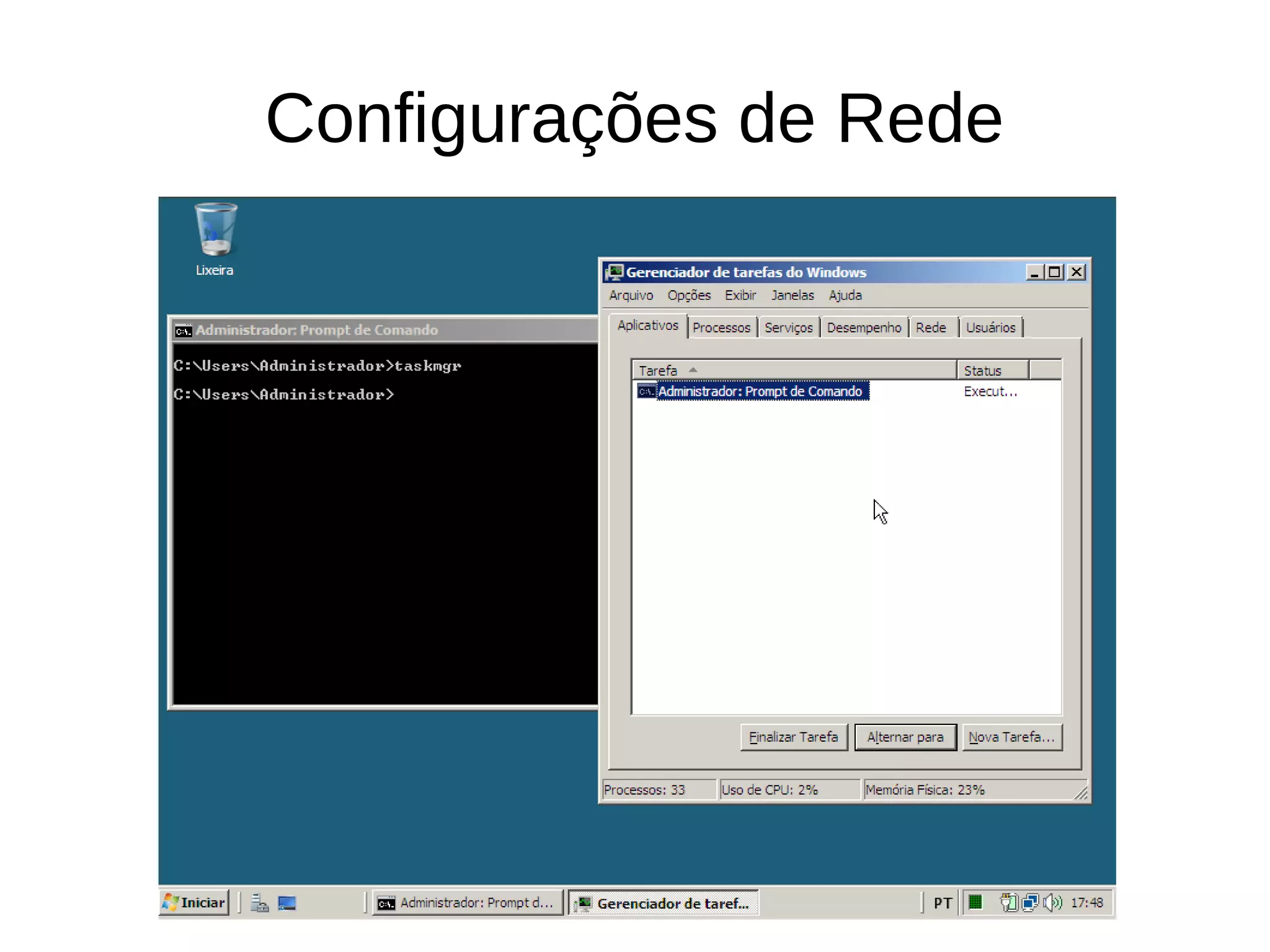 Configurações de Rede
 