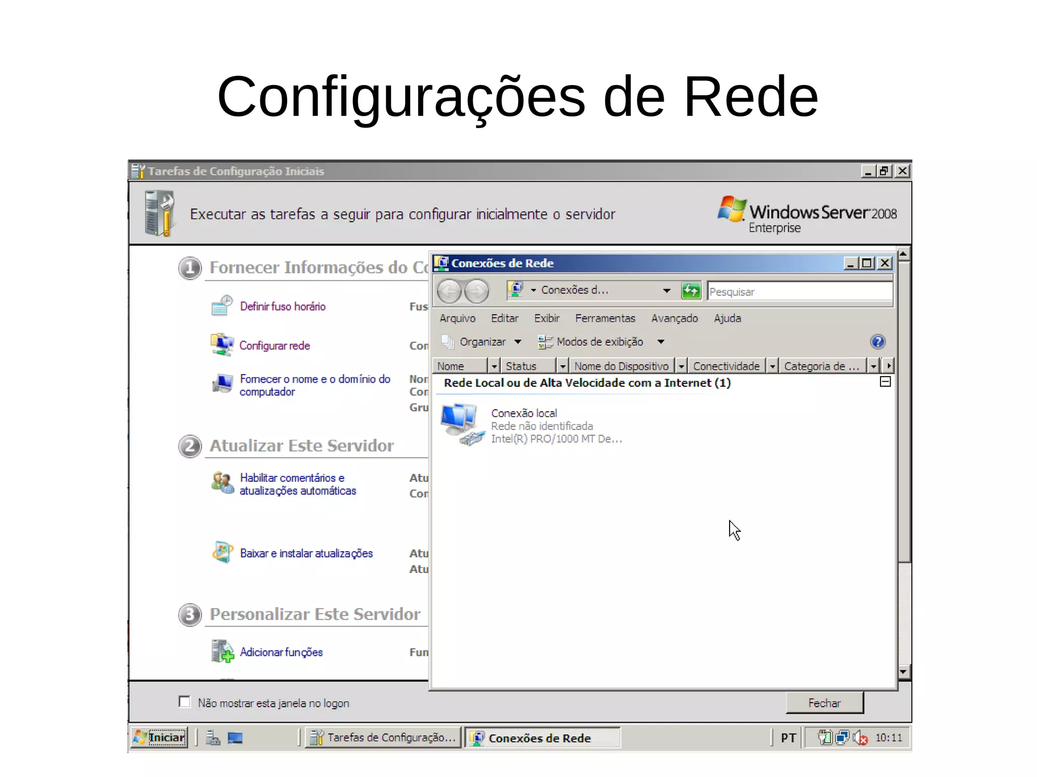 Configurações de Rede
 