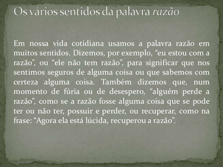 Significado Da Palavra Razão No Dicionario De Filosofia