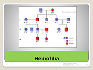 Hemofilia
Cláudia Barros Moreira
2020/2021 Biologia 12º ano 115
 