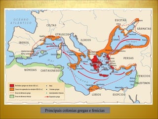 Principais colonias gregas e fenicias  