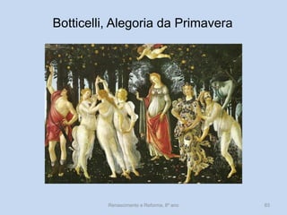 Botticelli, Alegoria da Primavera 
Renascimento e Reforma, 8º ano 
83  