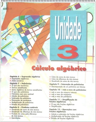 Unidade 3 CÁLCULO ALGEBRICO