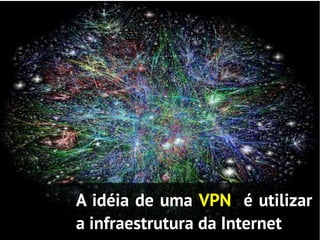 A idéia de uma VPN é utilizar
a infraestrutura da Internet
 