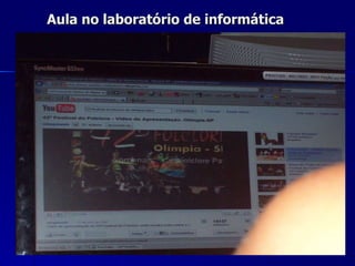 Aula no laboratório de informática 