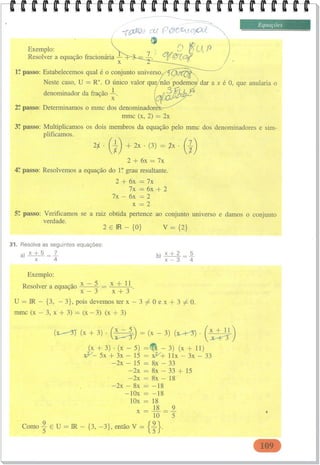 Unidade 4 EQUAÇÃO DO PRIMEIRO GRAU