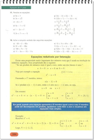Unidade 4 EQUAÇÃO DO PRIMEIRO GRAU