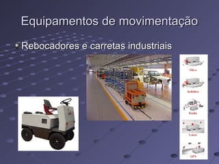 Equipamentos de movimentaçãoEquipamentos de movimentação
Rebocadores e carretas industriaisRebocadores e carretas industriais
 
