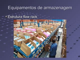 Equipamentos de armazenagemEquipamentos de armazenagem
Estrutura flow rackEstrutura flow rack
 