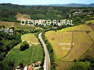 O ESPAÇO RURAL
UNIDADE 8
6º ano
 