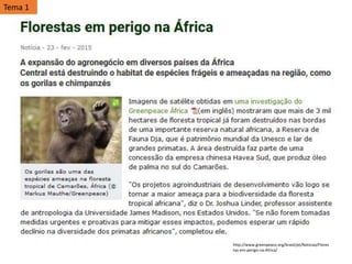 http://www.greenpeace.org/brasil/pt/Noticias/Flores
tas-em-perigo-na-Africa/
Tema 1
 