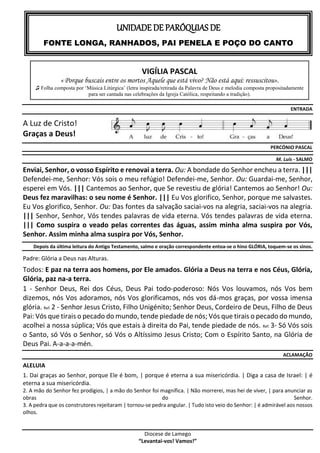 Cânticos Vigília Pascal e Páscoa | DOCX