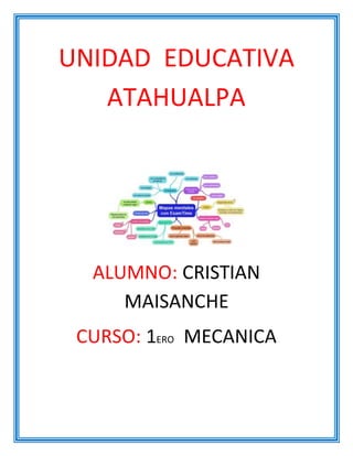 UNIDAD EDUCATIVA
ATAHUALPA
ALUMNO: CRISTIAN
MAISANCHE
CURSO: 1ERO MECANICA
 