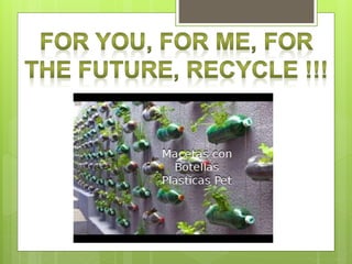 SUGGESTIONS FOR CARING FOR THE ENVIRONMENT 