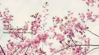  Inicio
 Tablas
 Tabla- hoja de calculo Excel
 Realizamos una operación simple
 