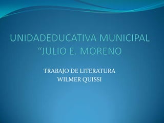TRABAJO DE LITERATURA
    WILMER QUISSI
 